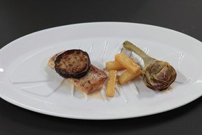 Zanderfilet mit Artischocken und Aubergine