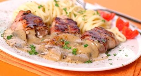 Schweinefilet mit Champignon-Rahm-Sauce