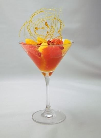 Salat von Zitrusfrüchte mit Karamell
