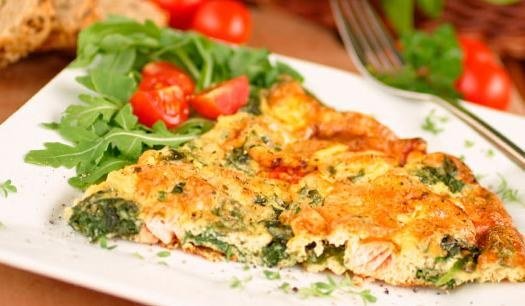 Frittata mit Lachs und Spinat