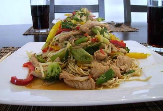 Scharfes Wok-Huhn