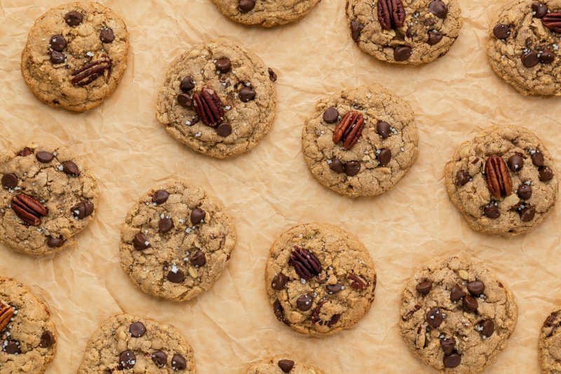 Cookies de avena con chocolate y nueces pecanas