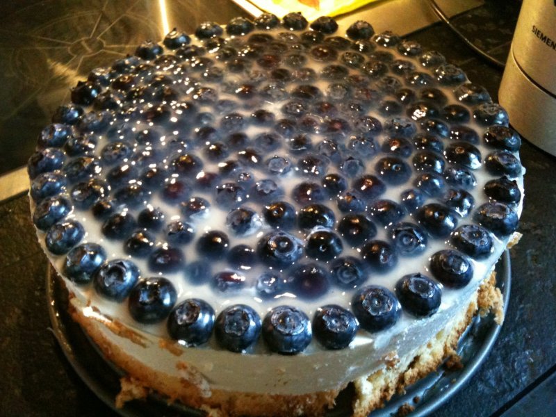 Cream cheese with blueberries