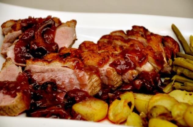 Entenbrust in Rotweinsauce