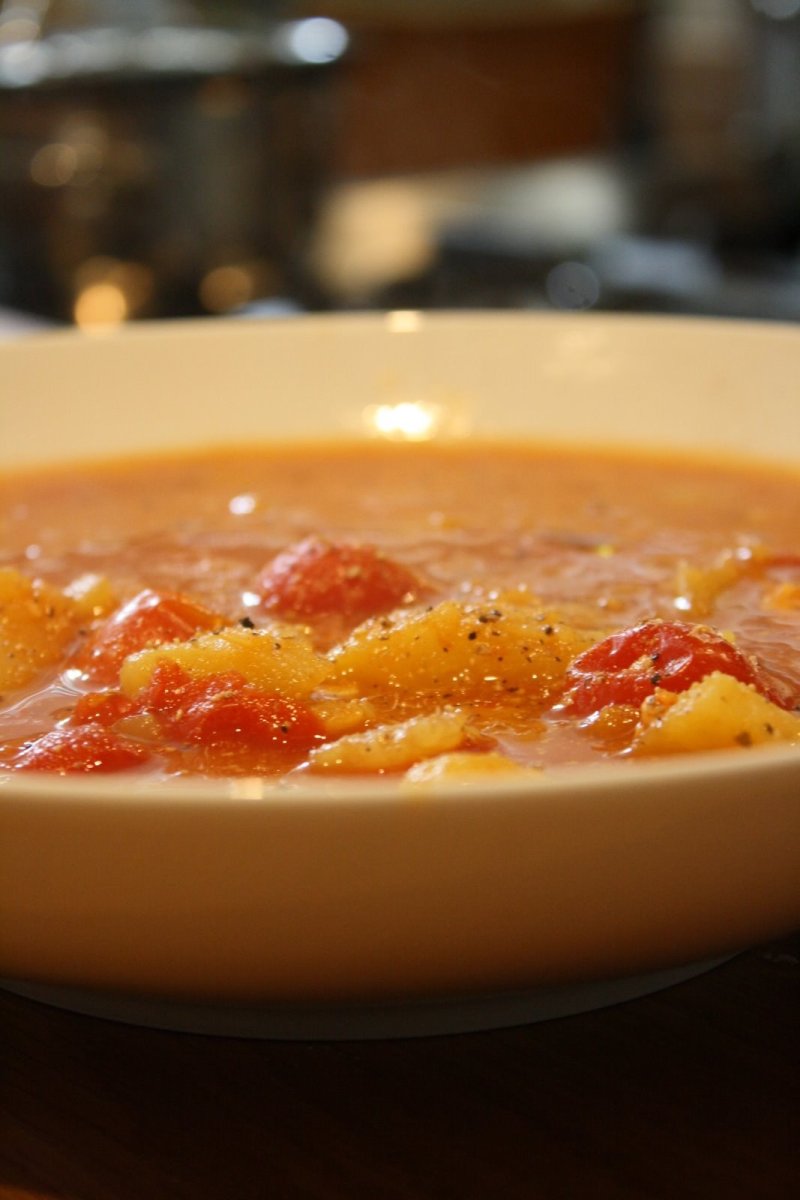 Tomaten - Kartoffelstampf Suppe