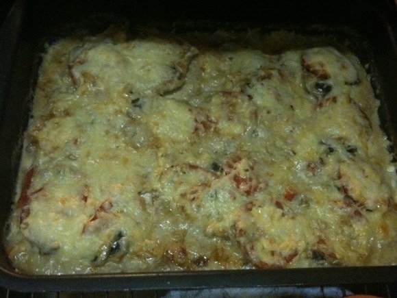 Putenschnitzel überbacken